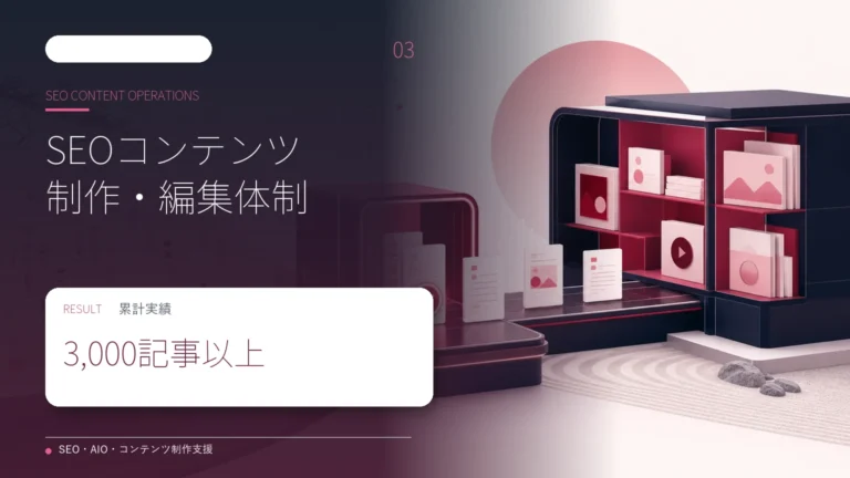 SEO記事3,000本以上の制作・編集・改善に関与